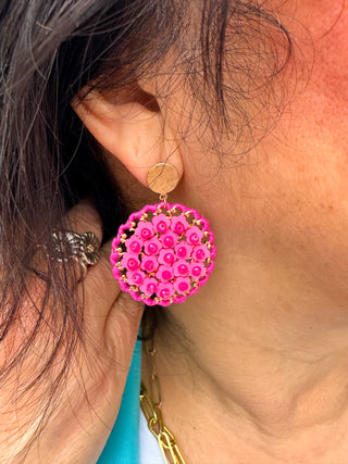 Pink Circle Earrings