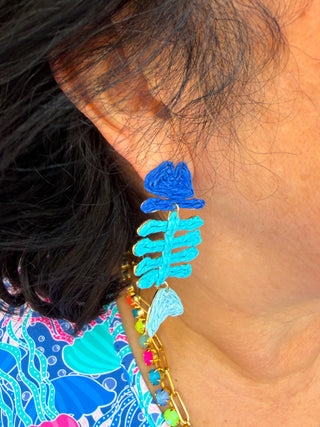 Blue Fish Earrings