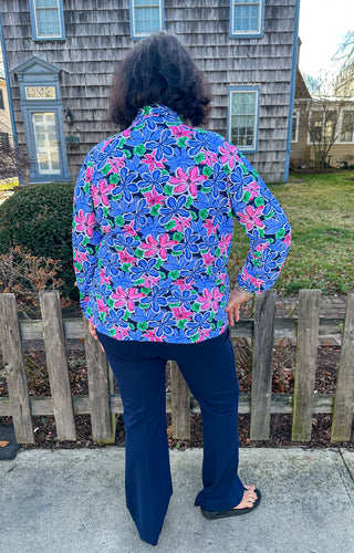 Beachtime by Lulu B Floral Multi Full Zip Jacket