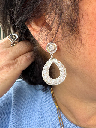 Pearl Horseshoe Beaded Earrings