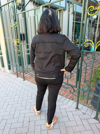 Tango Mango Stretch Linen Jacket Black