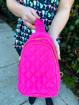 Pinelope Puffer Sling Bag Pink
