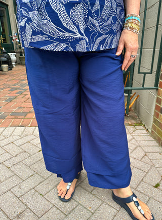 Escape by Habitat Navy Double Layer Rayon Flood Pant