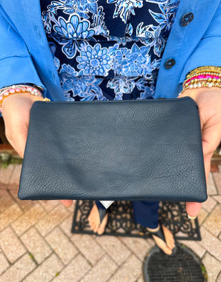 Riley Vegan Crossbody - Navy