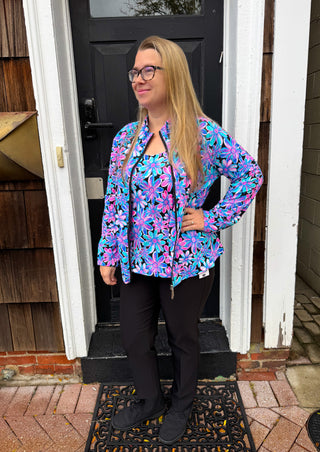 Beachtime by Lulu B Spring Bouquet Full Zip Jacket