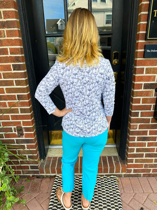 Lulu B Bangladine Clear Turquoise Scallop Capri