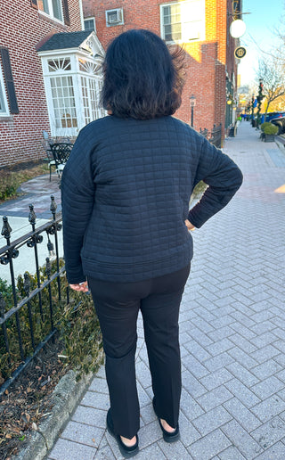 Beachtime by Lulu B Black Quilted Full Zip Jacket