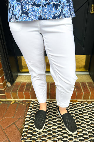 Bangladine by Lulu B White Contemporary Capris