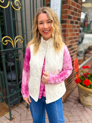 Escape by Habitat Pearl Wave Quilted Stand Collar Vest