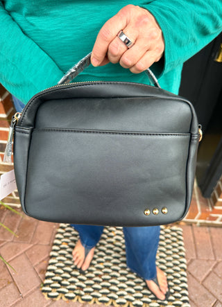 HARRIET HANDLE CROSSBODY AND SHOULDER BAG BLACK