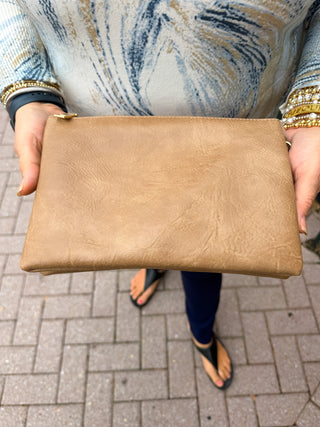 Izzy Vegan Crossbody - Taupe