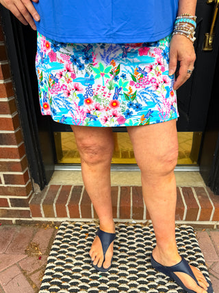 Lulu B Multicolor Dragonfly Zip Skort