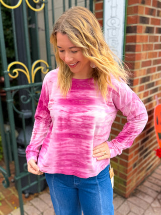Escape by Habitat Fuchsia Tie Dye Modal Sunset Pullover