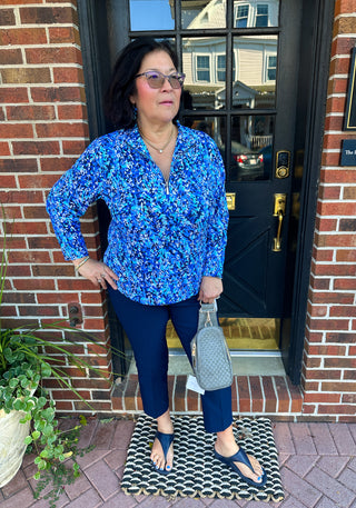 Bangladine by Lulu B Navy Contemporary Capris