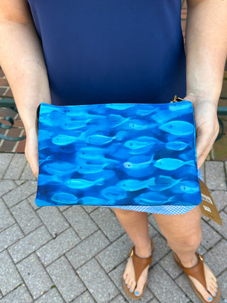 Watercolor Blue Fish Crossbody Bag