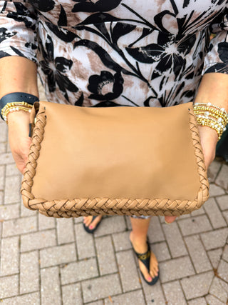 Judith Vegan Whipstitch Shoulder Bag - Parchment