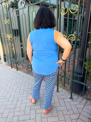 Lulu B Clear Periwinkle UPF 50+ Sleeveless Keyhole Top