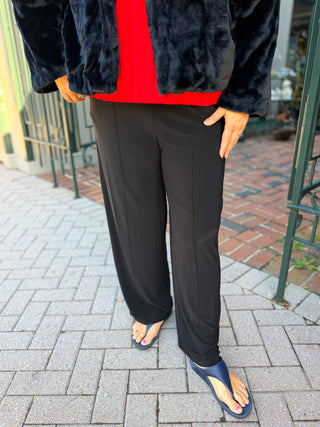 Tango Mango Black Wide Leg Pintuck Pants