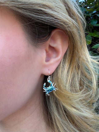 Royal Blue Crab Earrings