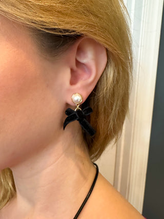 Black Bow Earrings