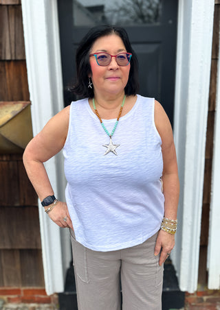 Escape by Habitat White Crew Cotton Tank