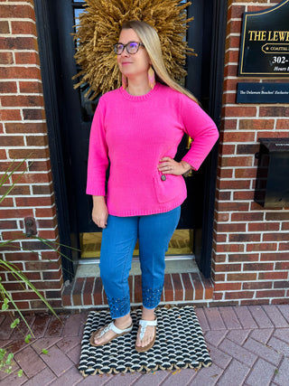 Lulu B Hot Pink Chenille Sweater