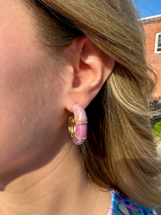 Pink Marble Earrings