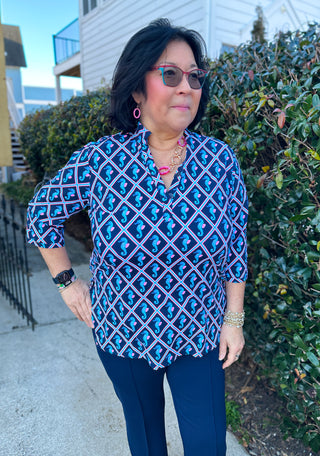 Lulu B Seahorse Lattice Button Tunic