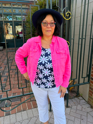 Lulu B Hot Pink Linen Jacket