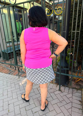 Beachtime by Lulu B Black and Stone Flower 2-Pocket Skort
