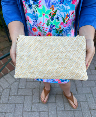 Izzy Diagonal Woven Crossbody Natural