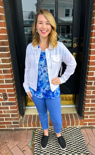 Tango Mango Stretch Linen Jacket White