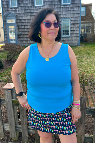 Lulu B Multicolor Cocktails Zip Skort