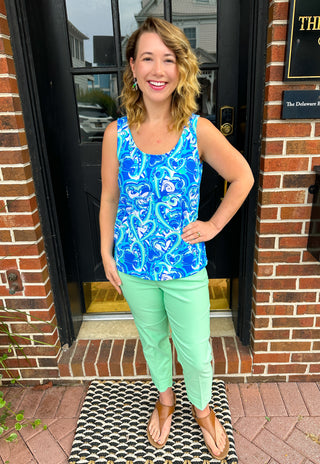 Lulu B Blue Hearts Basic Tank