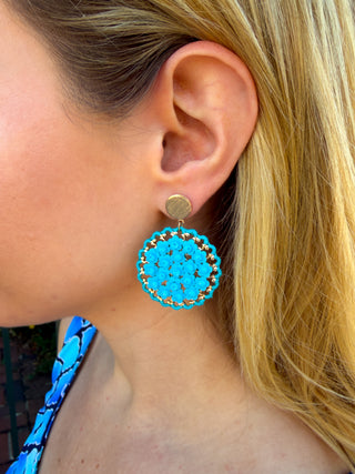 Turquoise Circle Earrings