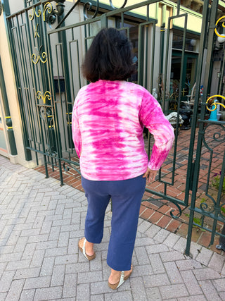 Escape by Habitat Fuchsia Tie Dye Modal Sunset Pullover