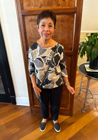 Escape by Habitat Fog Flower Step Hem Boxy Tee