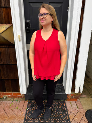 Tango Mango Red Flowy Sleeveless Top