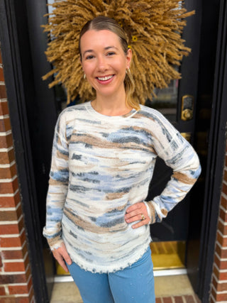 Charlie B Stream Reversible Raglan Sweater