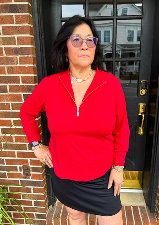 Lulu B Crimson Quarter Zip Pullover