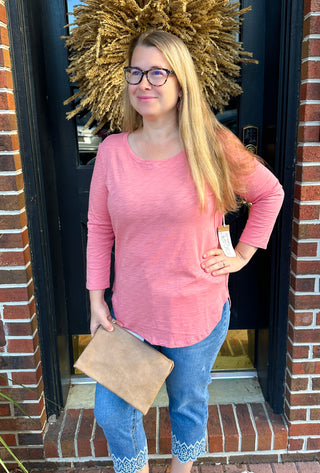 Escape by Habitat Cotton High Low Tee Rose