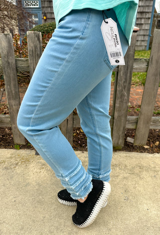 Lulu B Denim Fringe Pant Light Wash