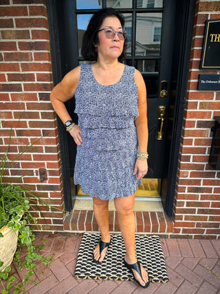 Beachtime by Lulu B Black Abstract Cha Cha Dress