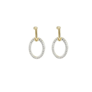 Aldrava Collection - Oval Pavé Two-Tone Earrings