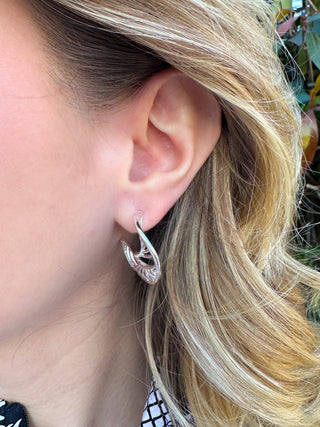 Silver Abstract Twisty Earrings