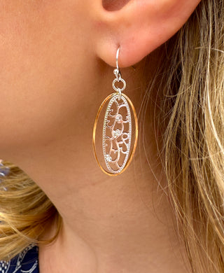 Delicate Two Tone Earrings