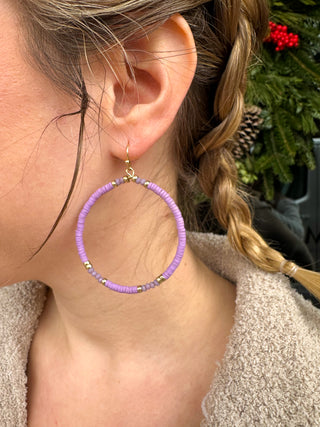 Tres Jole Purple Beaded Earrings