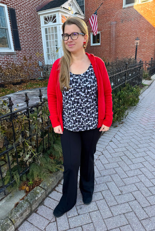 Lulu B Red Hooded Chenille Zip Jacket