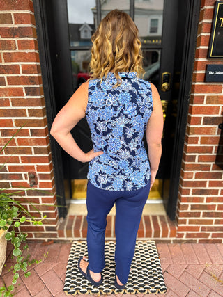 Lulu B Navy Secret Pocket Capri Leggings