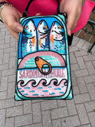 Beaded Sardines Club Bag